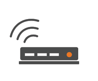 Connects MMS Shore router symbol